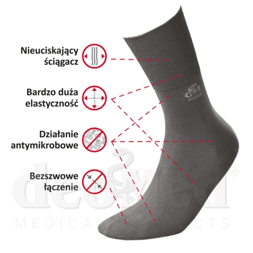 Skarpety bezuciskowe DEO COTTON SILVER +